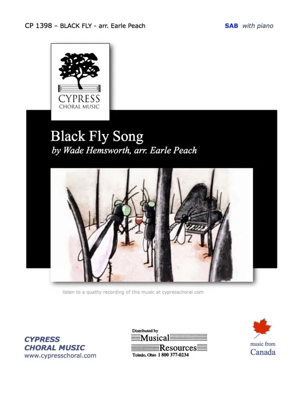 Cypress Choral Music Black Fly Song - Hemsworth/Peach - SAB Expédition Rapide
