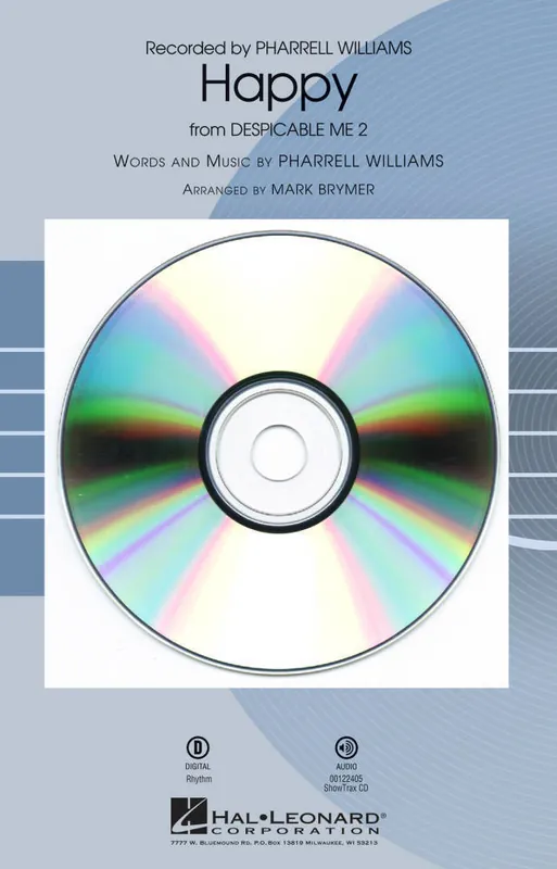 Paiement Sécurisé Hal Leonard Happy (from Despicable Me 2) - Williams/Brymer - CD