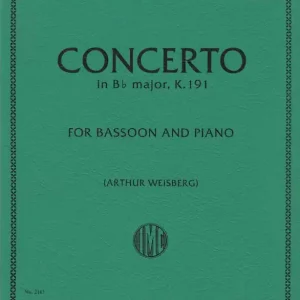 Retour Gratuit International Music Company Concerto in B flat major, K. 191 - Mozart/Weisberg - Bassoon/Piano - Sheet Music