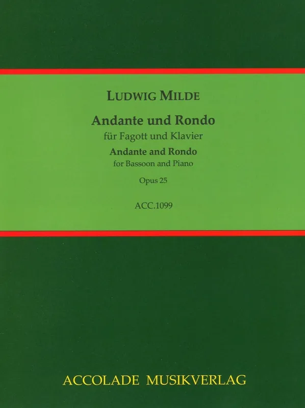Expédié Aujourd'hui Accolade Musikverlag Andante and Rondo op. 25 - Milde/Koenigsbeck - Bassoon/Piano - Book