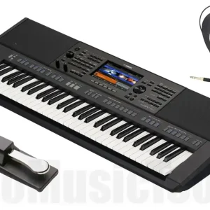 Acheter Direct Yamaha PSR-SX720 Digital Keyboard inkl. TIE Studio THP-580 Headphone & Studiologic VFP1-25 Sustain Pedal Bundle Set