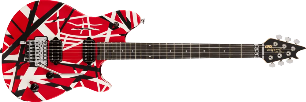 Satisfait Ou Remboursé EVH Wolfgang Special Striped Series, Ebony Fingerboard - Red, Black, and White