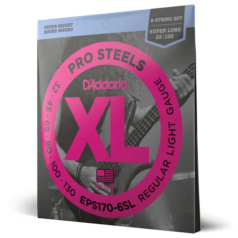 Retour Gratuit D‘Addario EPS170-6SL - ProSteels Round Wound 6-STRING SUPER LONG 30-130
