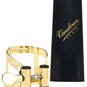Vandoren M O Alto Saxophone Ligature with Plastic Cap - Gold Finish Quantité Limitée