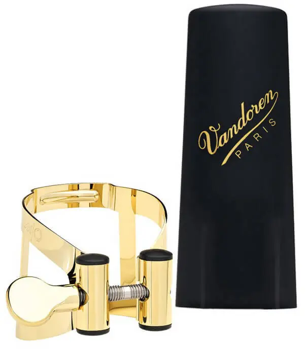 Vandoren M O Alto Saxophone Ligature with Plastic Cap - Gold Finish Quantité Limitée