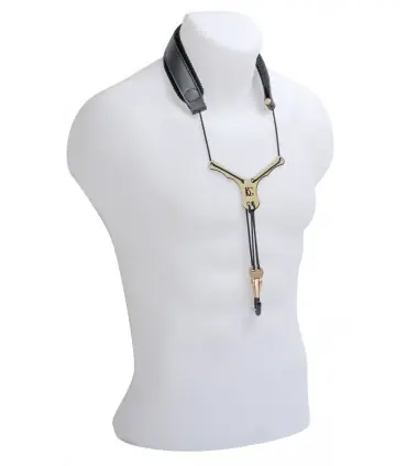 Acheter Direct BG France Zen Leather Saxophone Strap with Metal Coated Snap Hook - Large