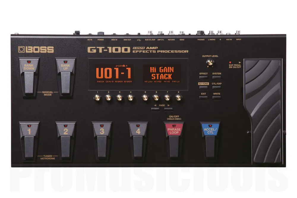 Authentique Boss GT-100 Guitar Effects Processor + 1x Cordial CCFI 3 PP - Bundle Set