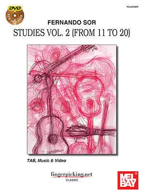 Mel Bay Studies Vol. 2 (from 11 to 20) - Sor/Brandoni - Classical Guitar - Book/DVD Must-Have