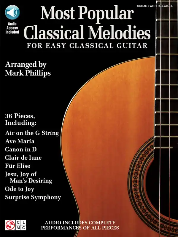 Produit De Marque Cherry Lane Most Popular Classical Melodies for Easy Classical Guitar - Phillips - Guitar TAB - Book/Audio Online