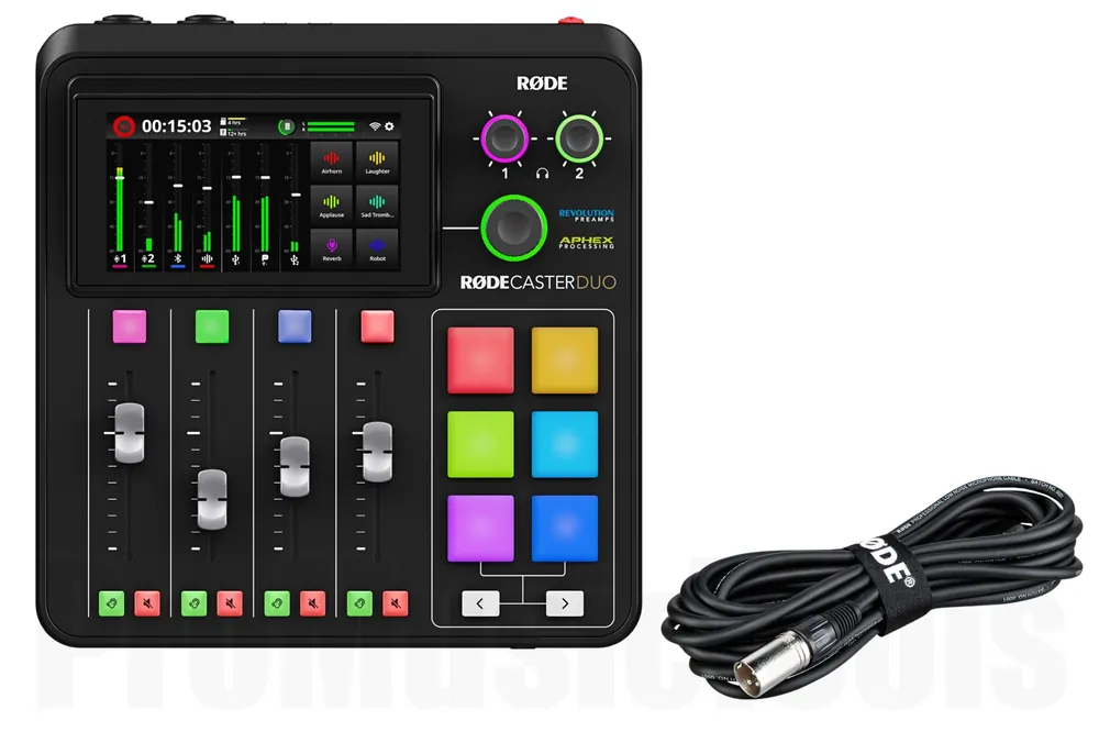 Rode Rodecaster Duo inkl. Rode Cable 6m - Black - Bundle Set Paiement Sécurisé