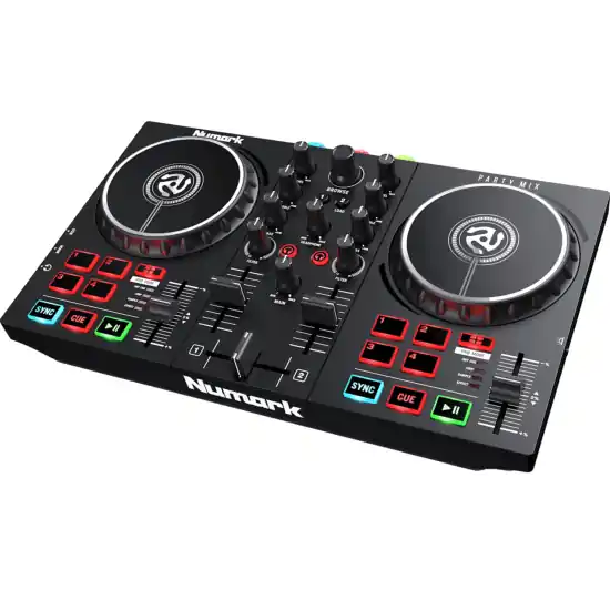 Meilleur Choix controleur DJ NUMARK Party Mix 2 - 2 voies, 8 pads, carte son, lumières
