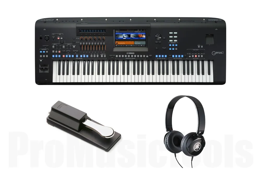 Yamaha Genos2 Set Plus incl. HPH-50B Headphones & VFP1-25 Sustain Pedal Commande En Gros
