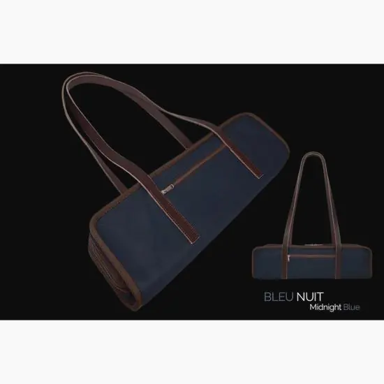 Réduction Dôme France "One Way" DFOW-BN - Sac en Cuir pleine fleur pour flûte - Bleu Nuit
