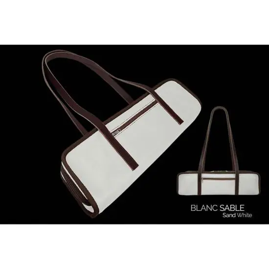 Dôme France "One Way" DFOW-BS - Sac en Cuir pleine fleur pour flûte - Blanc Sable Retour Gratuit