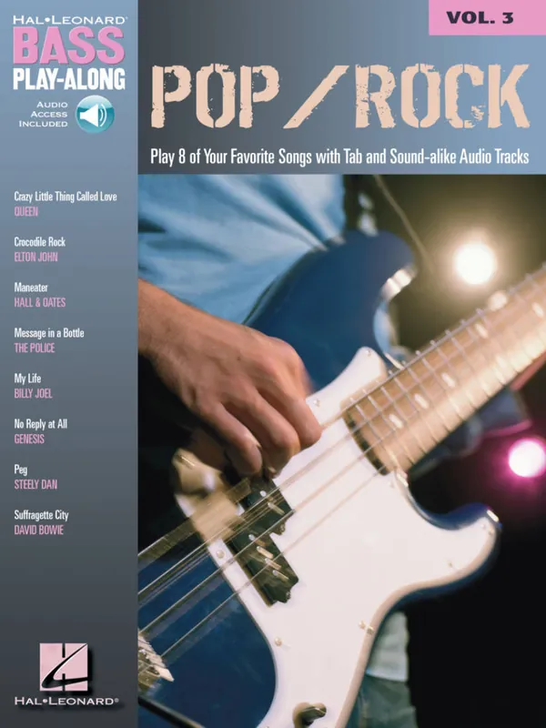 Prix Cassé Hal Leonard Pop/Rock Bass Play-Along Volume 3 - Bass Guitar TAB - Book/Audio Online