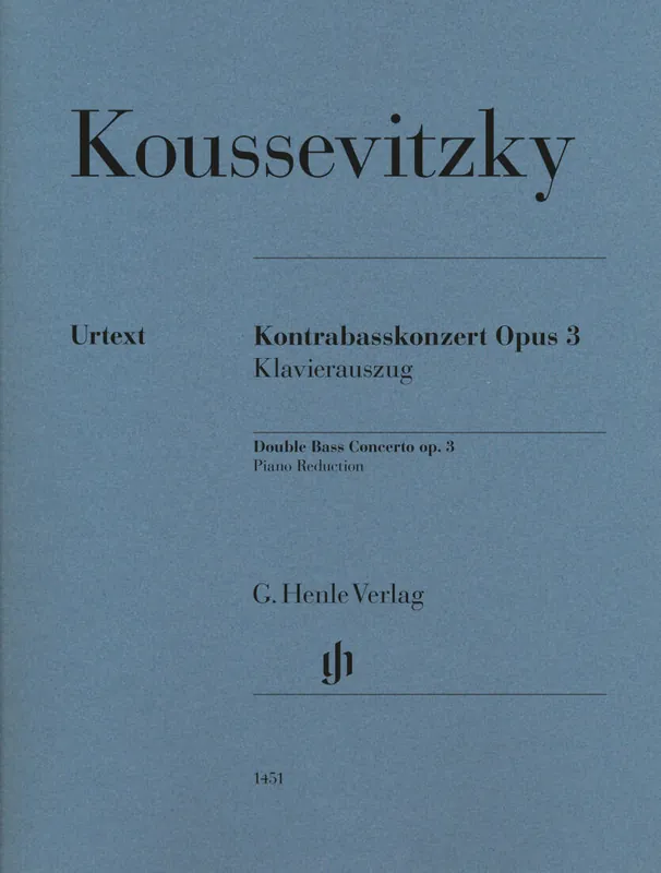 G. Henle Verlag Double Bass Concerto Op. 3 - Koussevitzky/Glockler - Double Bass/Piano - Book Haute Qualité