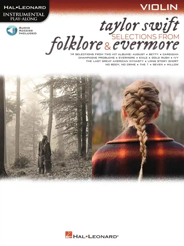 Livraison Express Hal Leonard Taylor Swift, Selections from Folklore & Evermore Instrumental Play-Along - Swift - Violin - Book/Audio Online