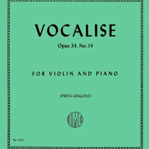 Prix Choc International Music Company Vocalise, Opus 34, No. 14 - Rachmaninoff/Gingold - Violin/Piano - Sheet Music