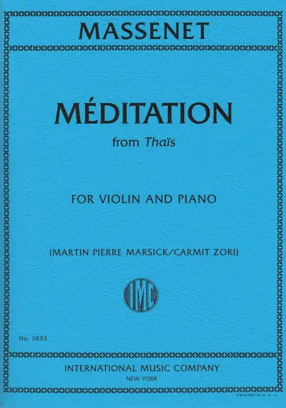 International Music Company Meditation from Thais - Massenet/Marsick/Zori - Violin/Piano - Sheet Music Expédié Aujourd'hui