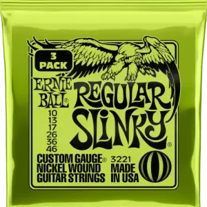 Ernie Ball pack de 3 jeux de cordes slinky 10-46 Pas Cher
