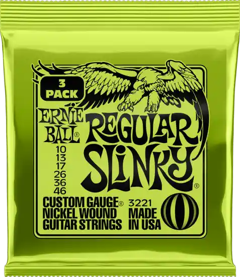 Ernie Ball pack de 3 jeux de cordes slinky 10-46 Pas Cher