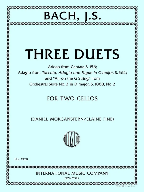 International Music Company Three Duets S.1068, S.564, S.156 - Bach - Cello Duet - Book Offre Exclusive