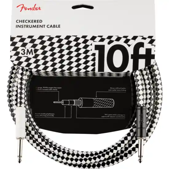 Fender cable jack 3 m damier Pas Cher