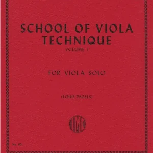International Music Company School of Viola Technique Volume I - Schradieck/Pagels - Viola - Book Seulement Aujourd'hui
