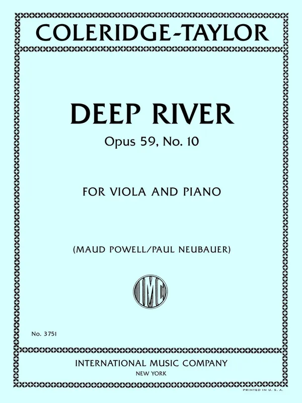 Remise International Music Company Deep River, Opus 59, No. 10 - Coleridge-Taylor/Powell/Neubauer - Viola/Piano - Sheet Music