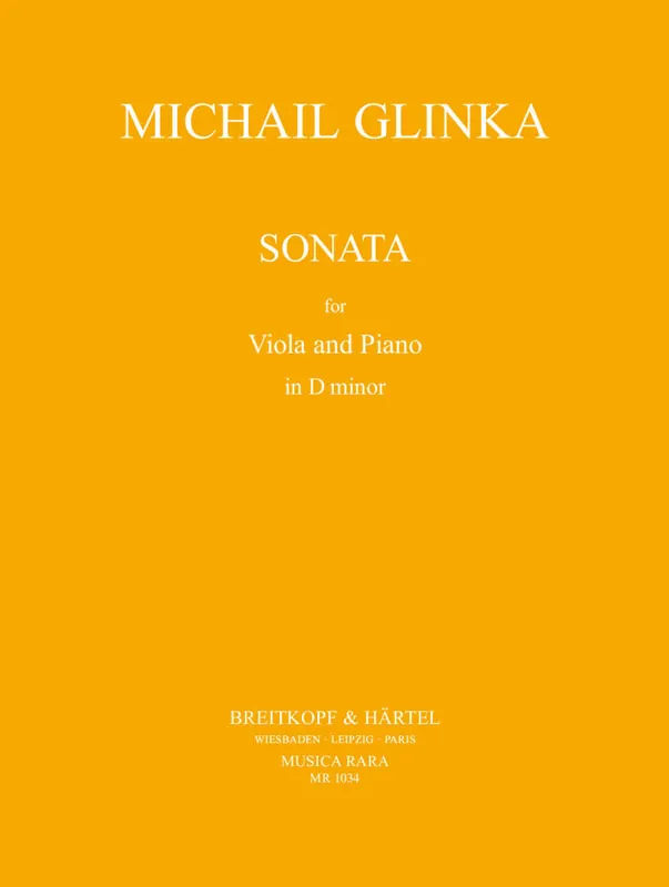Musica Rara Sonata in D minor - Glinka/Borisovsky - Viola/Piano - Sheet Music Produit De Marque