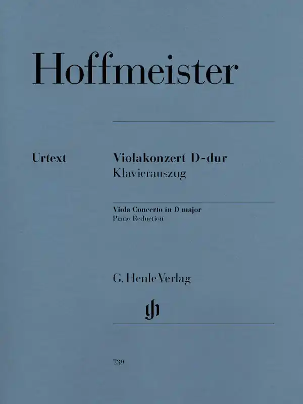 Réduction G. Henle Verlag Viola Concerto D major - Hoffmeister /Gertsch /Ronge - Viola/Piano Reduction - Sheet Music