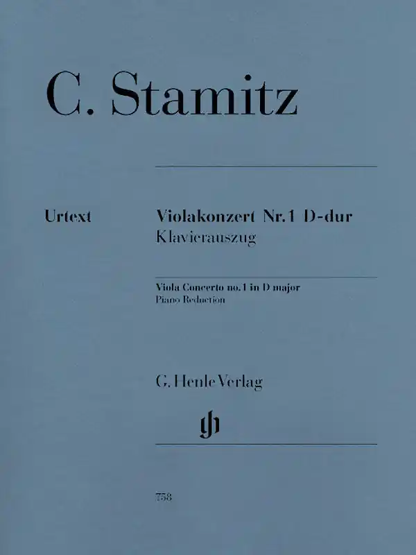 G. Henle Verlag Viola Concerto no. 1 D major - Stamitz /Gertsch, Weibezahn /Weber - Viola/Piano Reduction - Sheet Music Prix Bas