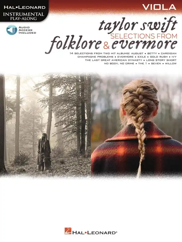 Livraison Express Hal Leonard Taylor Swift, Selections from Folklore & Evermore Instrumental Play-Along - Swift - Viola - Book/Audio Online