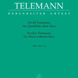 Quantité Limitée Baerenreiter Verlag Twelve Fantasias for Flute without Bass TWV 40 2-13 - Telemann/Hausswald - Flute - Book