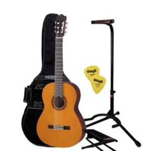 DISCONTINUE Pack CGS102 - Pack Guitare classique 1/2 CGS102 avec 1 housse 1 repose pied, 1 stand et 2 médiators Pas Cher