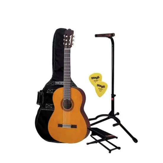 Yamaha Pack CS40 - Pack guitare classique 3/4 avec 1 housse 1 repose pied, 1 stand et 2 médiators Vente Directe