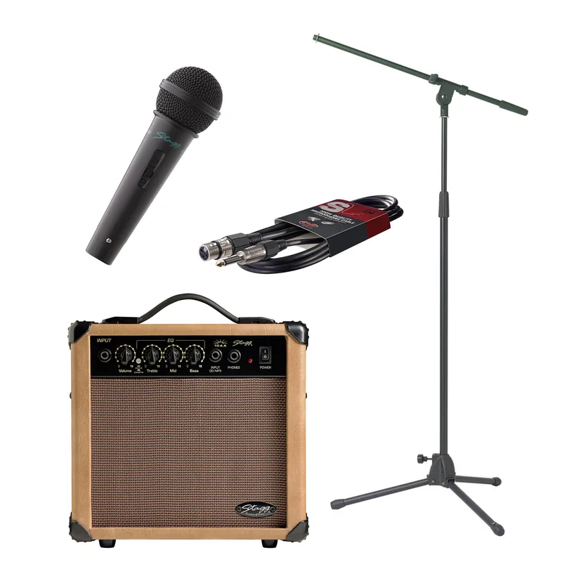 Stagg Pack chant complet 10W - Micro + Cable + Ampli + Pied de micro Promotion