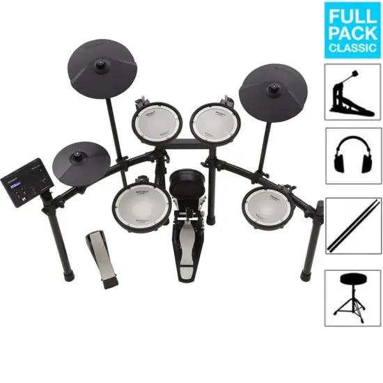 ROLAND TD-07KVFP - batterie ?électronique pedale de grosse caisse, si?ège, casque et baguettes Prix Promo