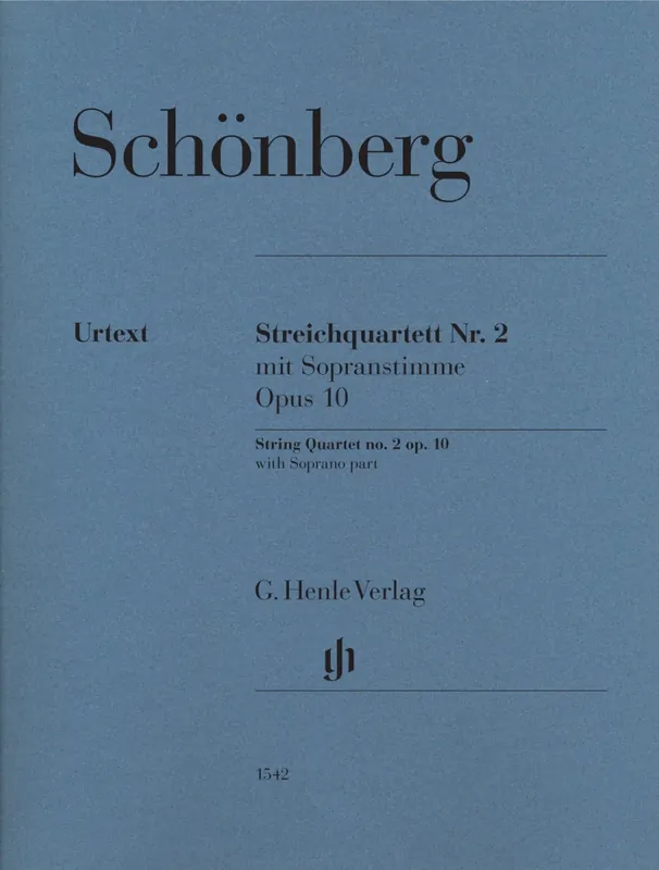 Achetez Aujourd'hui G. Henle Verlag String Quartet no. 2 op. 10 with Soprano part - Schoenberg/Scheideler - Parts