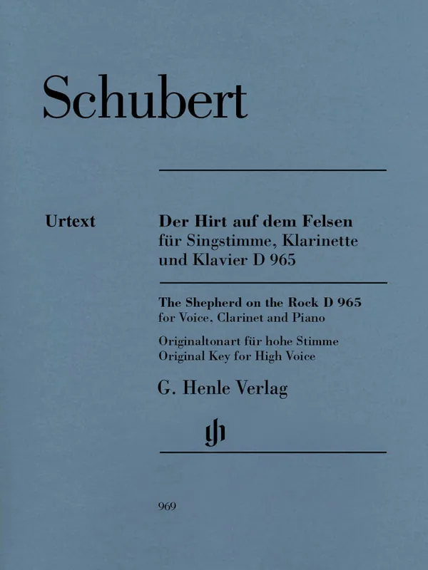 Dernier Modèle G. Henle Verlag The Shepherd on the Rock D 965 - Schubert/Oppermann - Voice/Clarinet/Piano - Parts Set