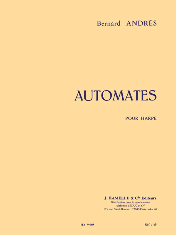 Alphonse Leduc Automates - Andres - Harp - Book Nouvel Arrivage