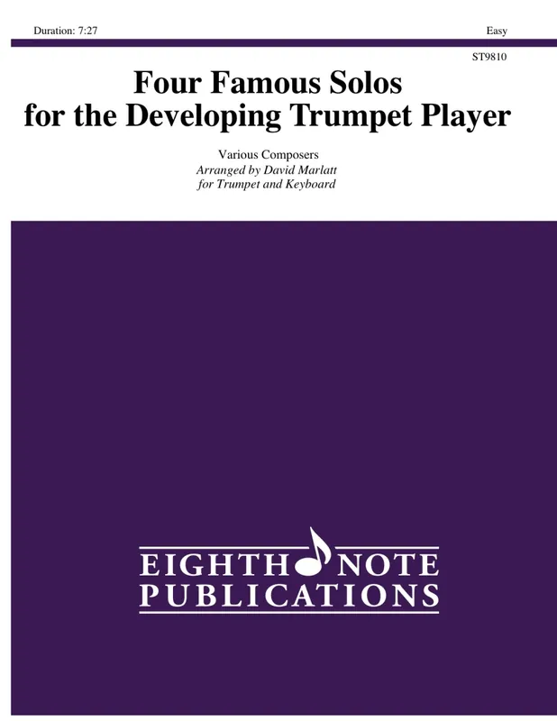 Expédié Aujourd'hui Eighth Note Publications Four Famous Solos for the Developing Trumpet Player - Marlatt - Trumpet/Piano - Book