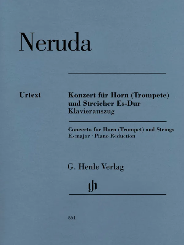 Livraison Express G. Henle Verlag Concerto for Horn (Trumpet) and Strings E flat major - Neruda/Rahmer - Horn (Trumpet)/Piano Reduction - Sheet Music