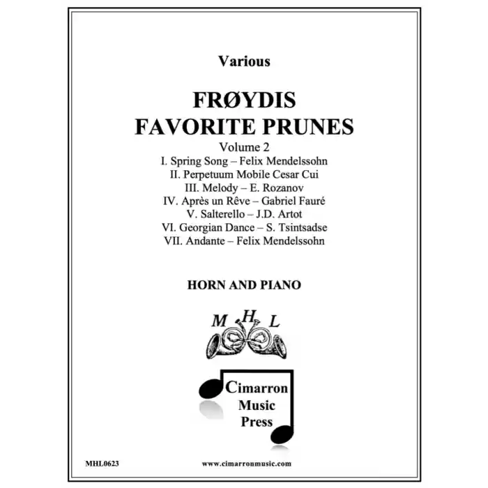 Marque Mccoy‘s Horn Library Froydis Favorite Prunes, Volume 2 - Horn/Piano - Book