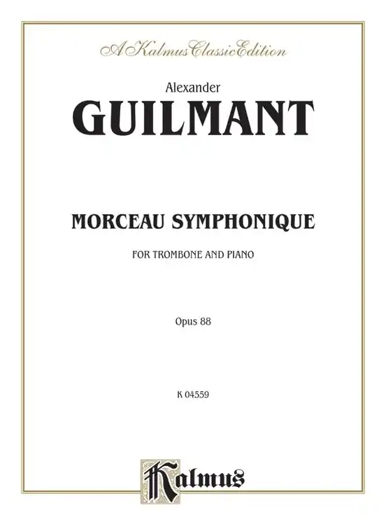 Retour Gratuit Kalmus Edition Morceau Symphonique, Opus 88 - Guilmant - Trombone/Piano - Sheet Music