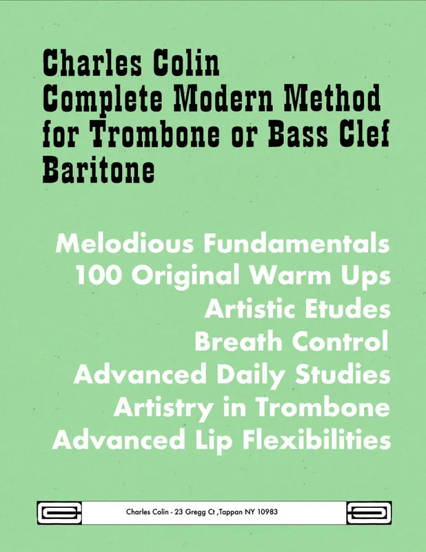 Retour Gratuit Charles Colin Publications Colin Complete Method For Trombone