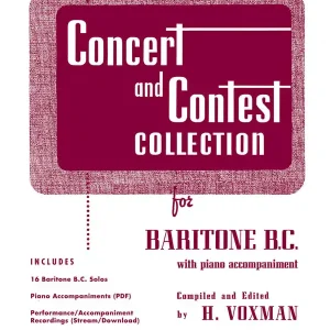 Rubank Publications Concert and Contest Collection for Baritone B.C. - Voxman - Book/Media Online Promotion Saisonnière