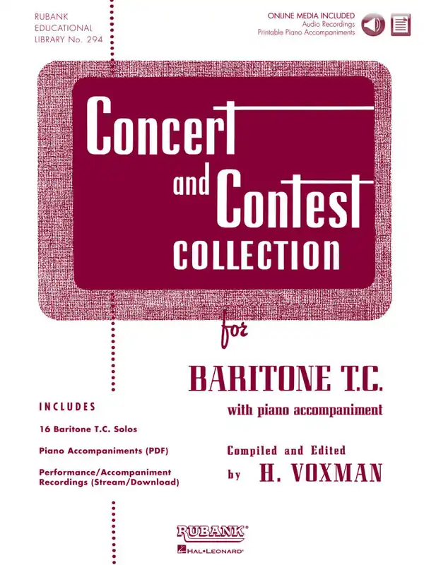 Prix Bas Rubank Publications Concert and Contest Collection for Baritone T.C. - Voxman - Book/Media Online