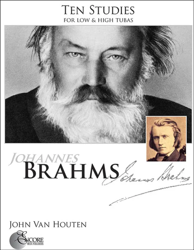 Encore Music Publishers Ten Studies for Low & High Tubas - Brahms/Van Houten - Tuba - Book Marque