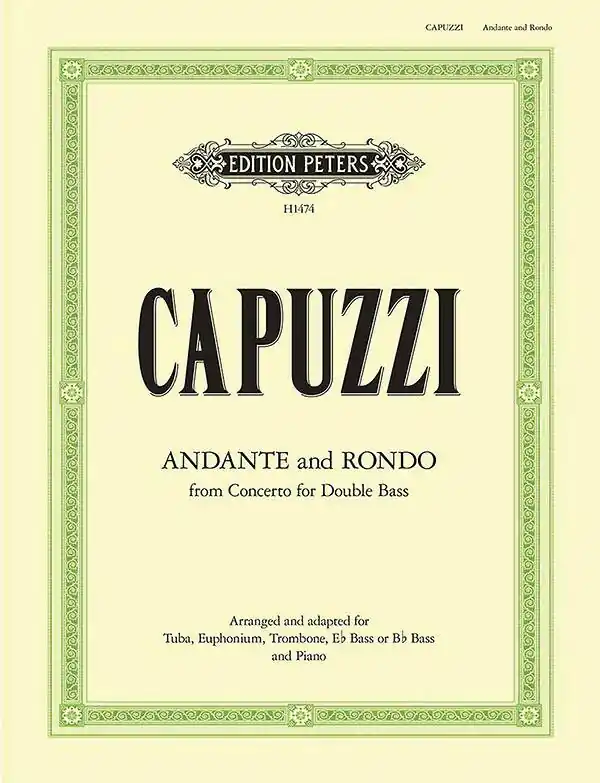 Remise C.F. Peters Corporation Andante and Rondo - Capuzzi/Catelinet - Bass Brass/Piano - Book